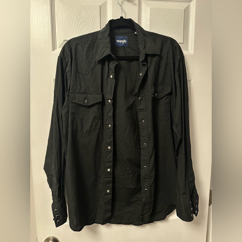 Wrangler Charcoal Button-Up Shirt